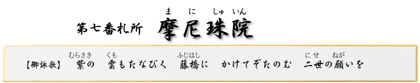 第七番札所　医王山　摩尼珠院      真言宗豊山派